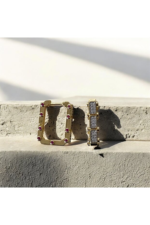 أقراط كارلا مستطيلة الشكل سيريناي - 1