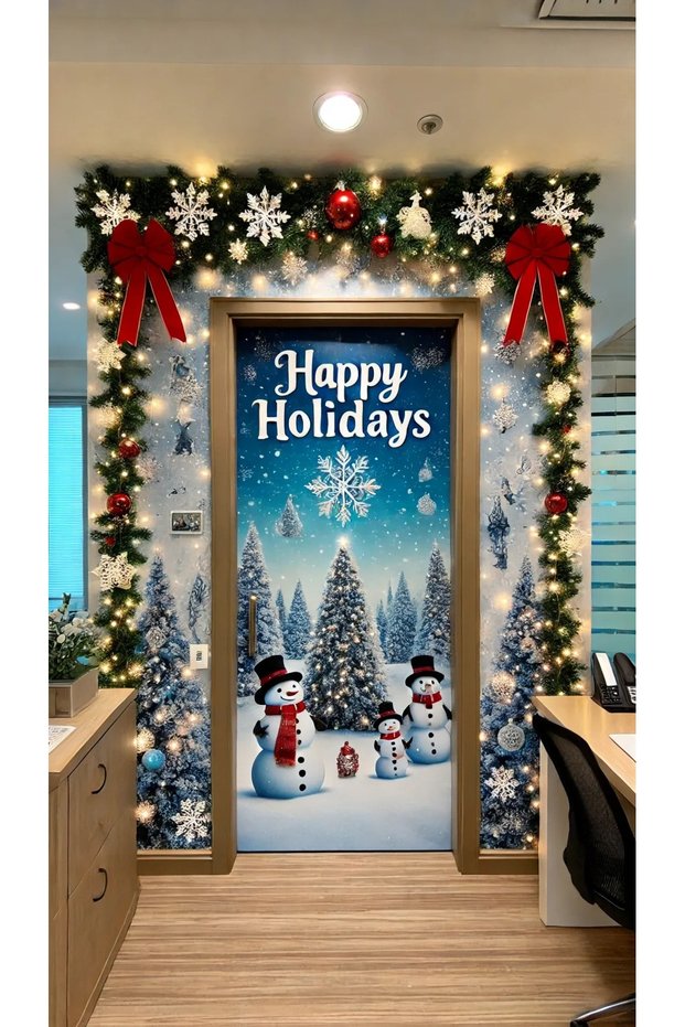 Elastic Door Decoration, Fabric Door Dressing, Christmas Decor, New Year, School Event Door Decoration