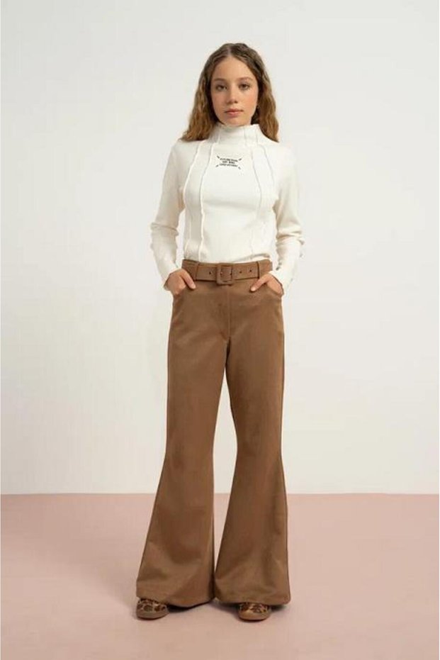 Queenkids Girl's 7842 Suede Pants Mink