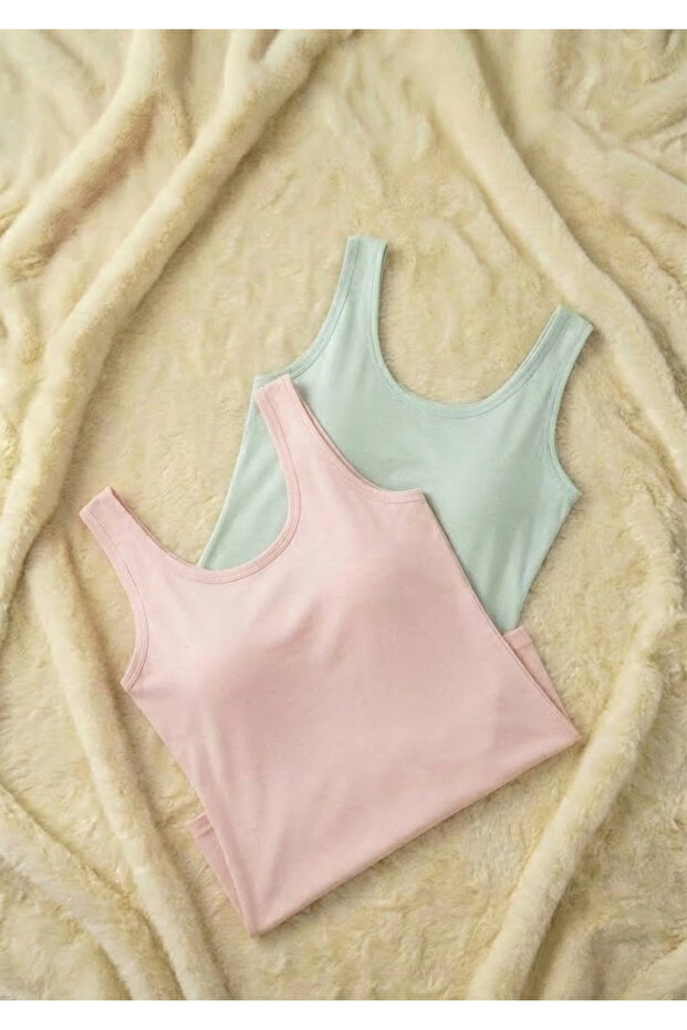 Women's 2-Pack Thick Strap Tank Top - 48% Cotton 47% Modal Soft Anti-Sweat Stretchy Fabric