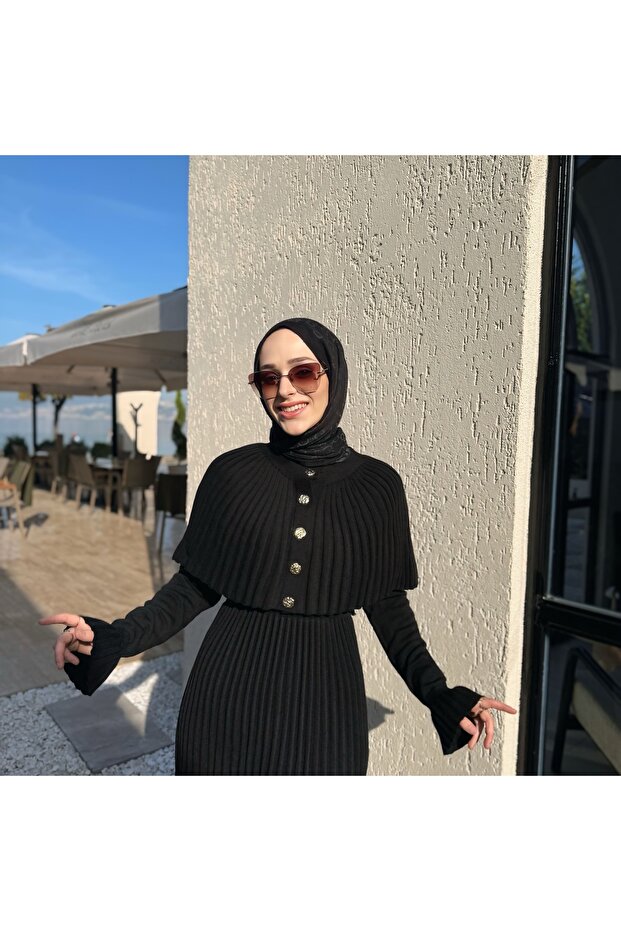 Fitilli Triko Elbise - 1