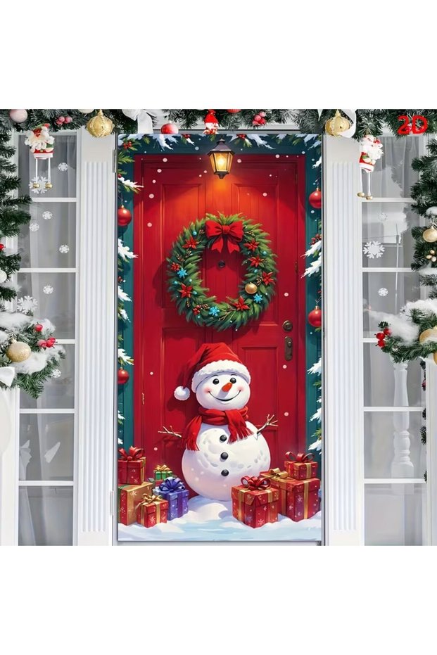 Elastic Door Decoration, Fabric Door Dressing, Christmas Decor, New Year, School Event Door Decoration