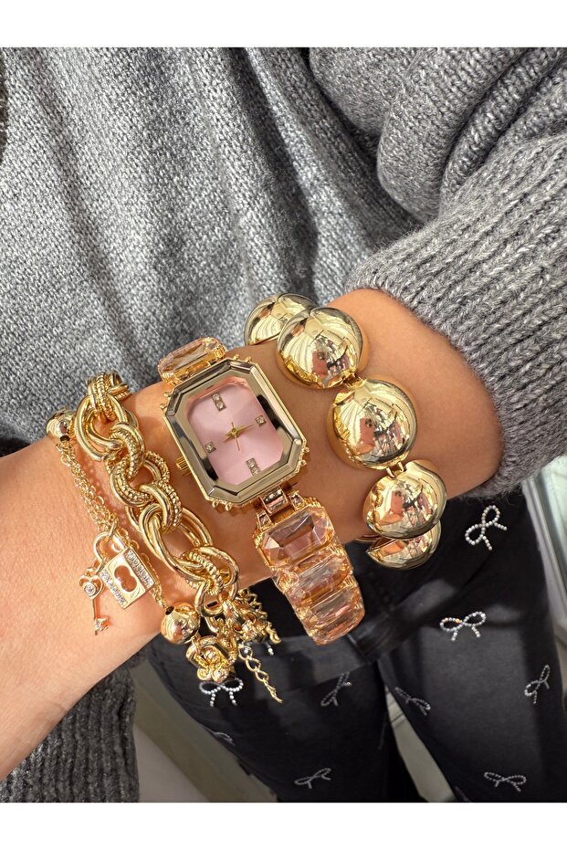Saatli Dörtlü Bileklikli Set - 1