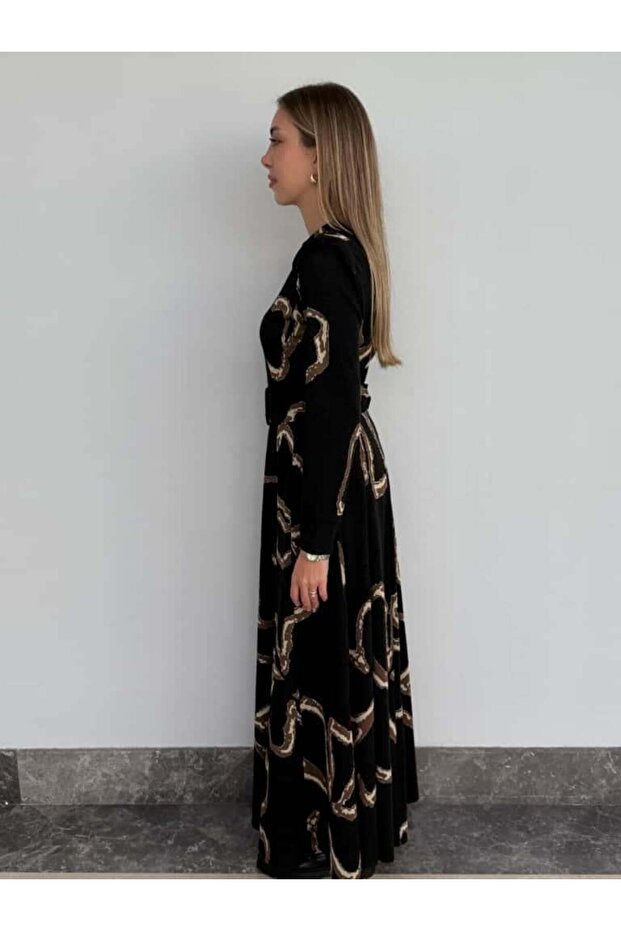 Kesik Detaylı Örme Elbise - 2