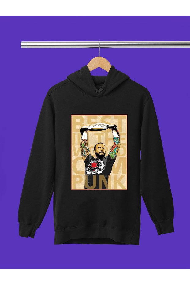 Cm-Punk Wwe Printed 100% Cotton Soft Texture Hooded Kids Sweatshirt