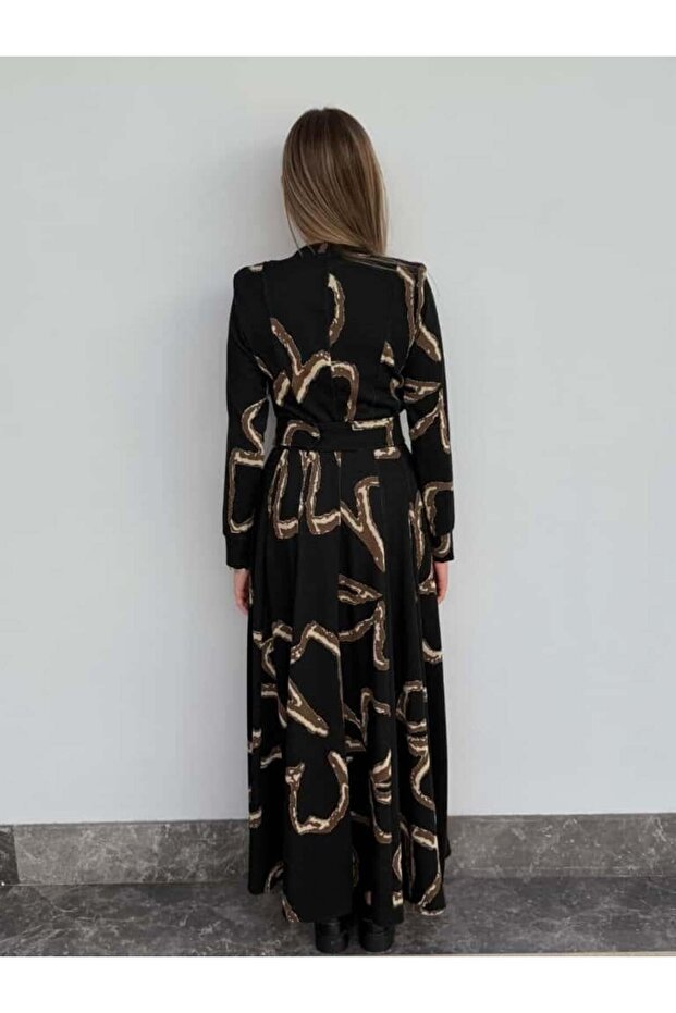 Kesik Detaylı Örme Elbise - 3