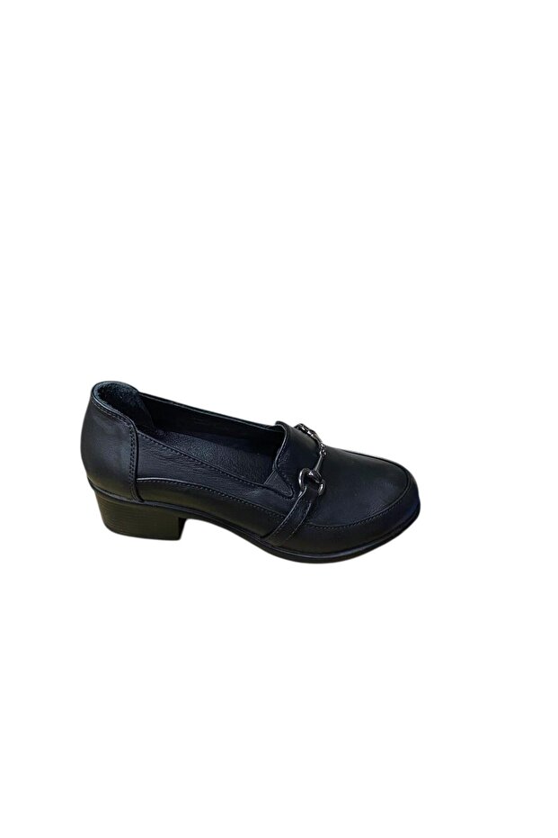 Women's Thick Heeled Genuine Leather Shoes