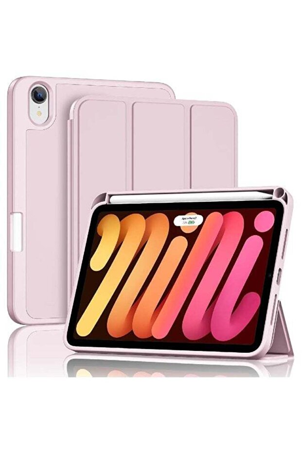 Case for iPad Mini 7 A17 Pro 2024 / iPad Mini 6 (8.3") with Pencil Holder - Light Pink