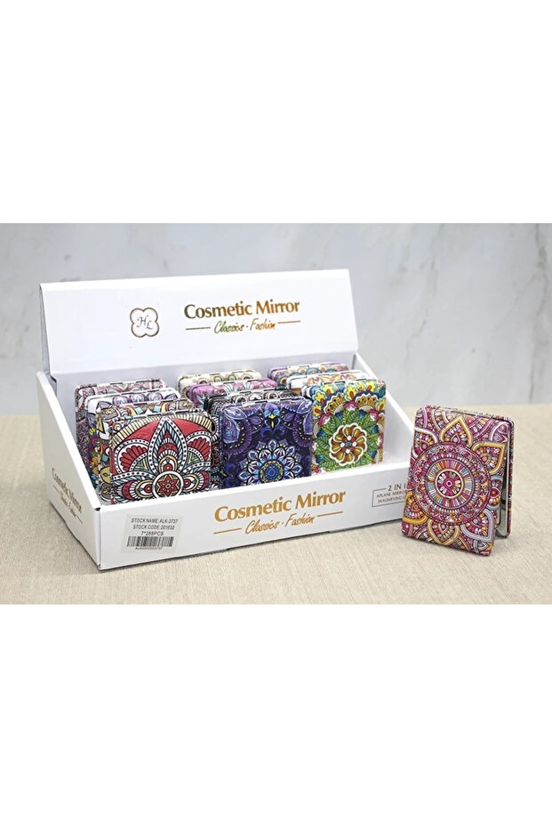 Rectangular thick alk3737 stoned hand mirror - 1