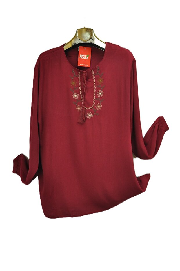 Crinkle Fabric (Shile Cloth) Embroidered Blouse