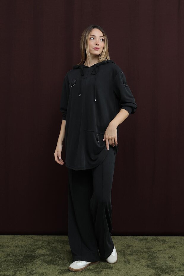 Oversize Kapişonlu Takım - 1