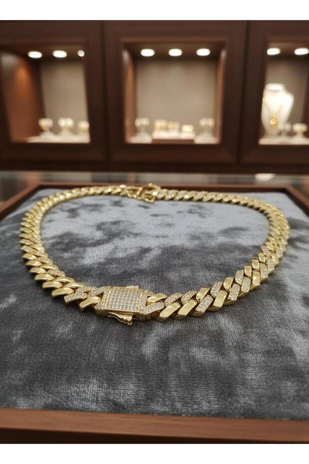 Gold Zircon Stone Gourmet Necklace