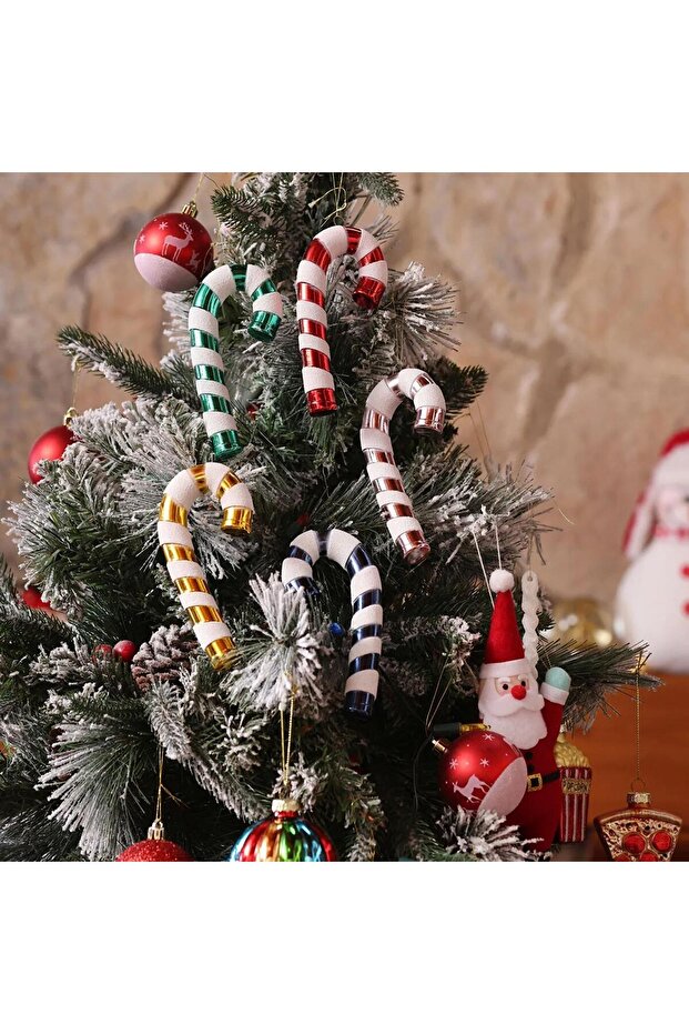 Hangable Christmas New Year Tree Ornament Candy Cane 14cm Christmas New Year Candy Stick or