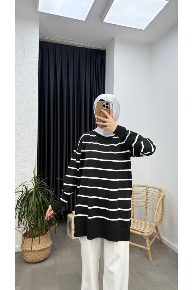 Bisiklet Yaka Merserize Triko Tunik - 1