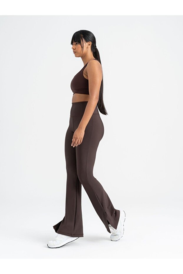 Kahverengi Yırtmaçlı Tayt - 8