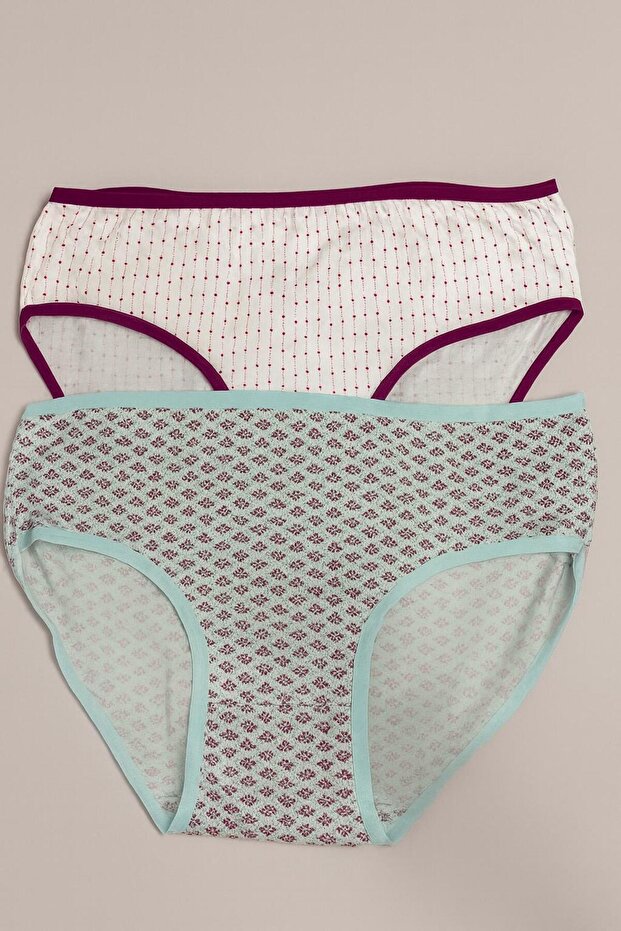 Plus size patterned 2 piece panty