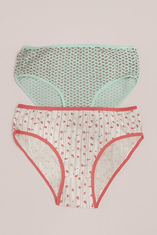 Plus size patterned 2 piece panty
