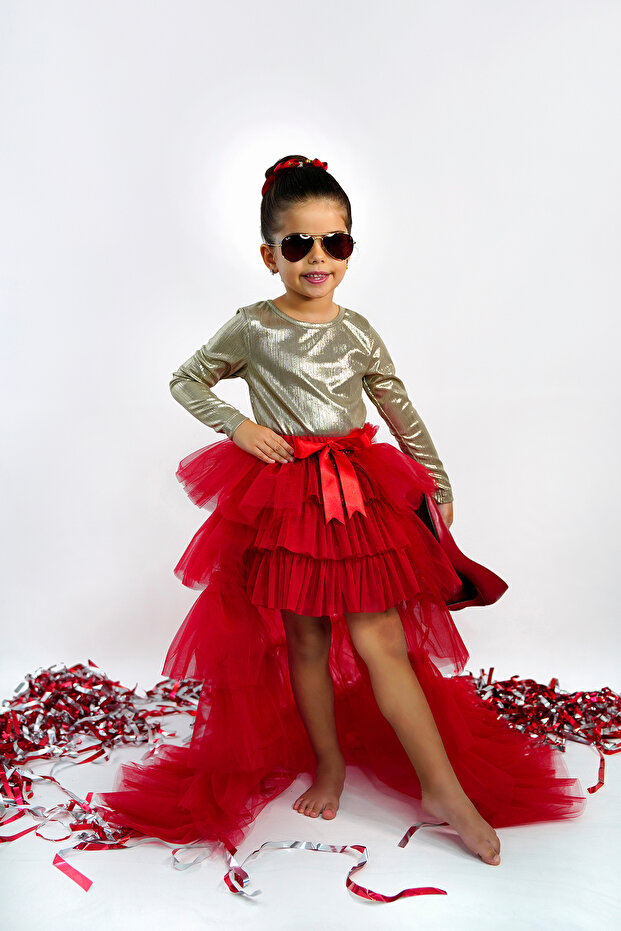 3 Piece Glitter Special Occasion Set with Fairy Tail Ruffle Skirt