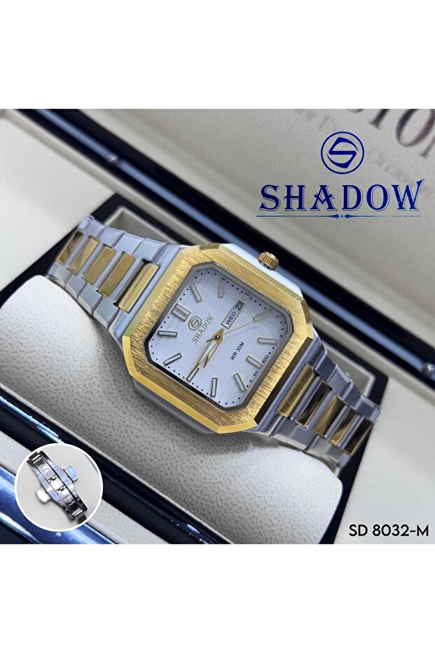 Elegant Men's Watch - Octagonal Square Case - Day & Date Function - 2