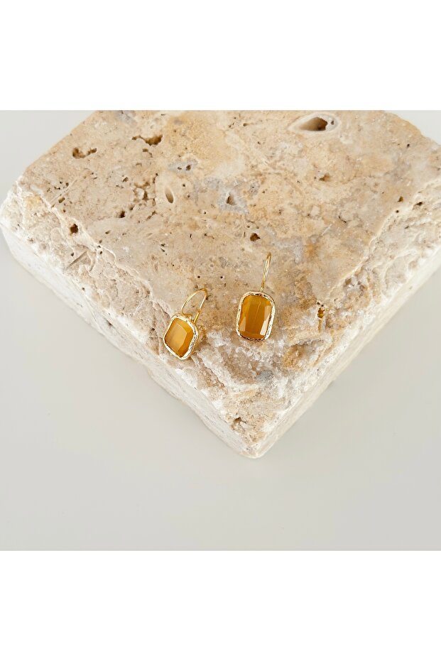 Chalcedony Drop Earrings Yellow - 2