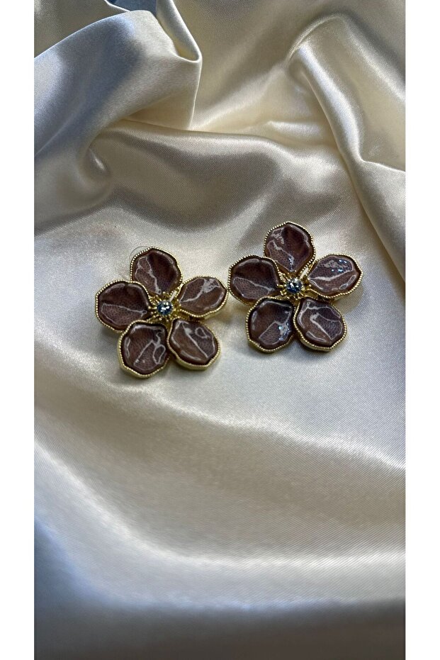Zara Model Brown Flower Earrings