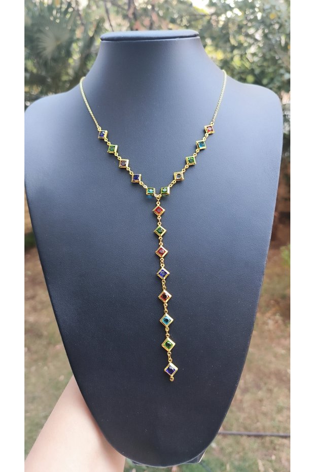Y Gold Colored Necklace