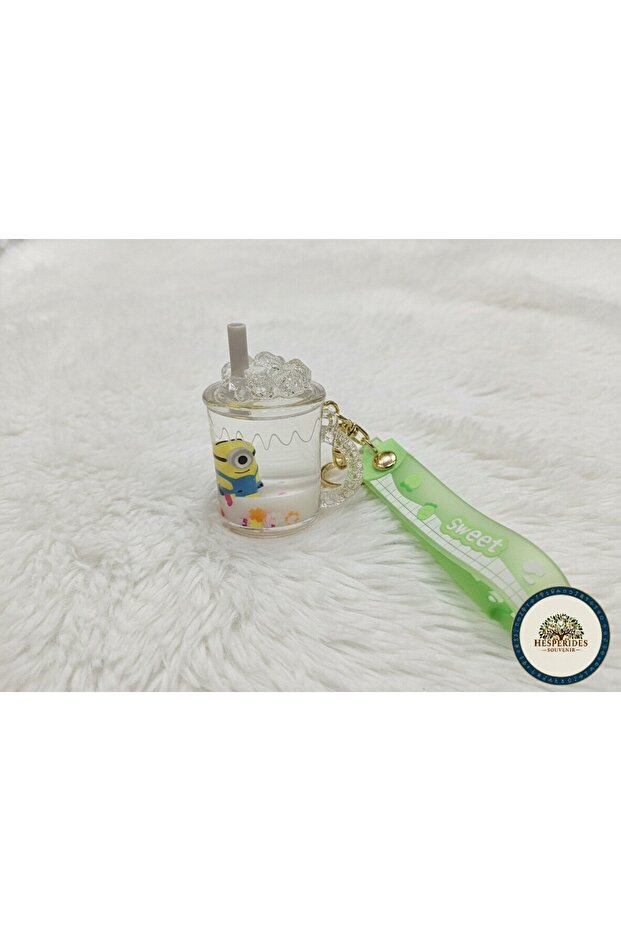 سلسلة مفاتيح من قطعتين بنمط ميلك شيك مائي مختلط - 1