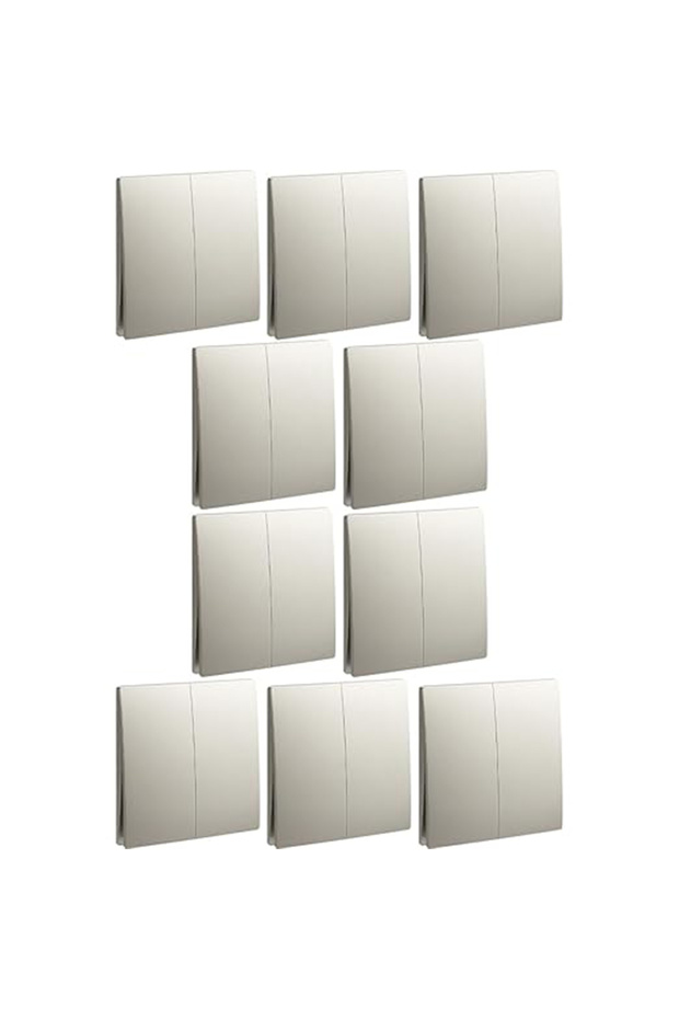 Legrand Mallia Senses Switch - Champagne, Screw Terminals, 16A 250V, Pack of 10 (2 Gang 2 Way)