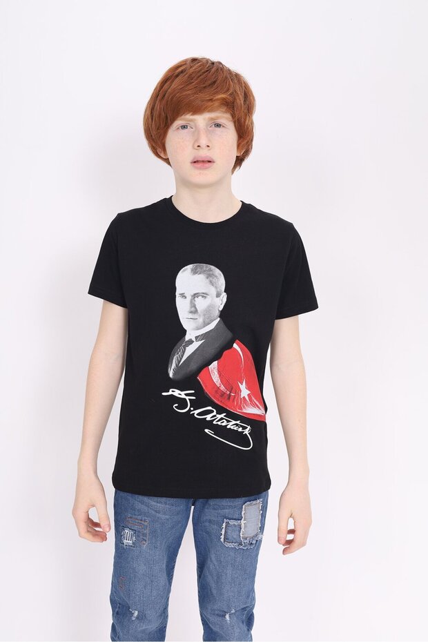 Unisex Ataturk Printed Crew Neck Short Sleeve T-Shirt