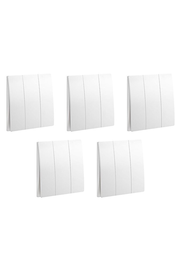 Legrand Mallia Senses Switch Matt White Screw Type Terminals 16A 250V Pack of 5 (3 Gang 1 Way)