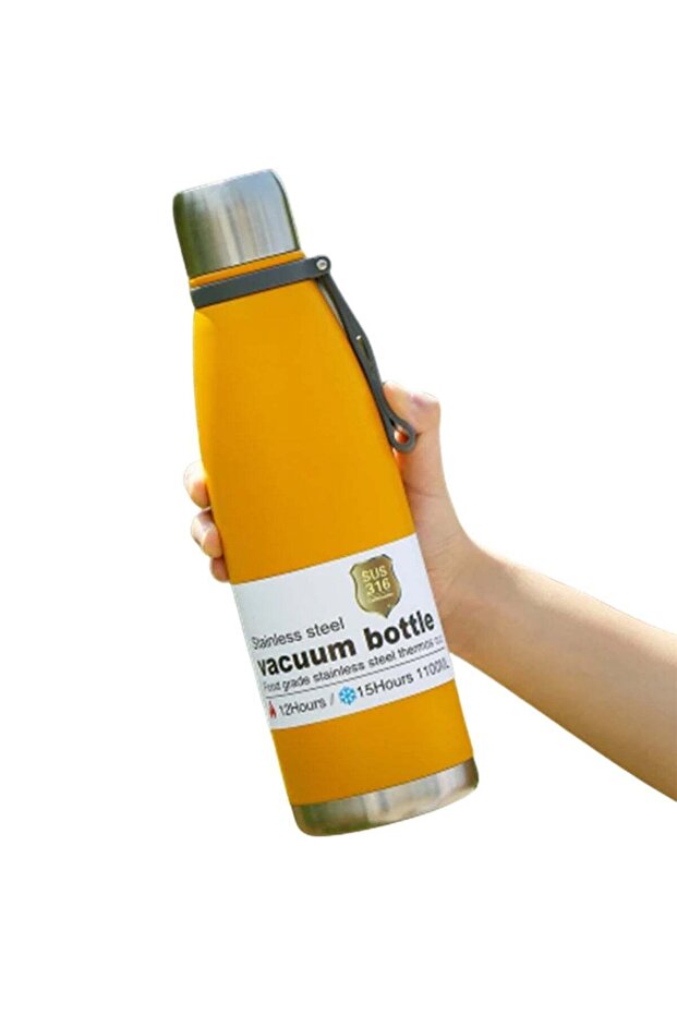 1100ML Insulated Stainless Steel Vacuum Flask - Metallic Yellow