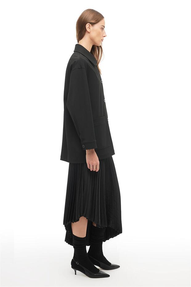 Siyah Klasik Yaka Ceket - 2