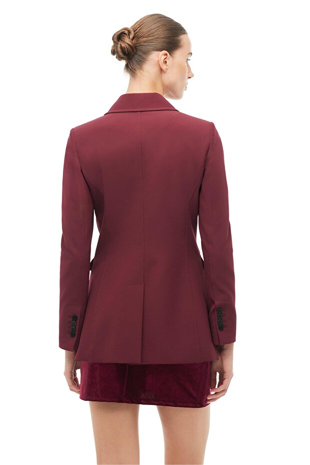 Bordo Klasik Yaka Ceket - 6