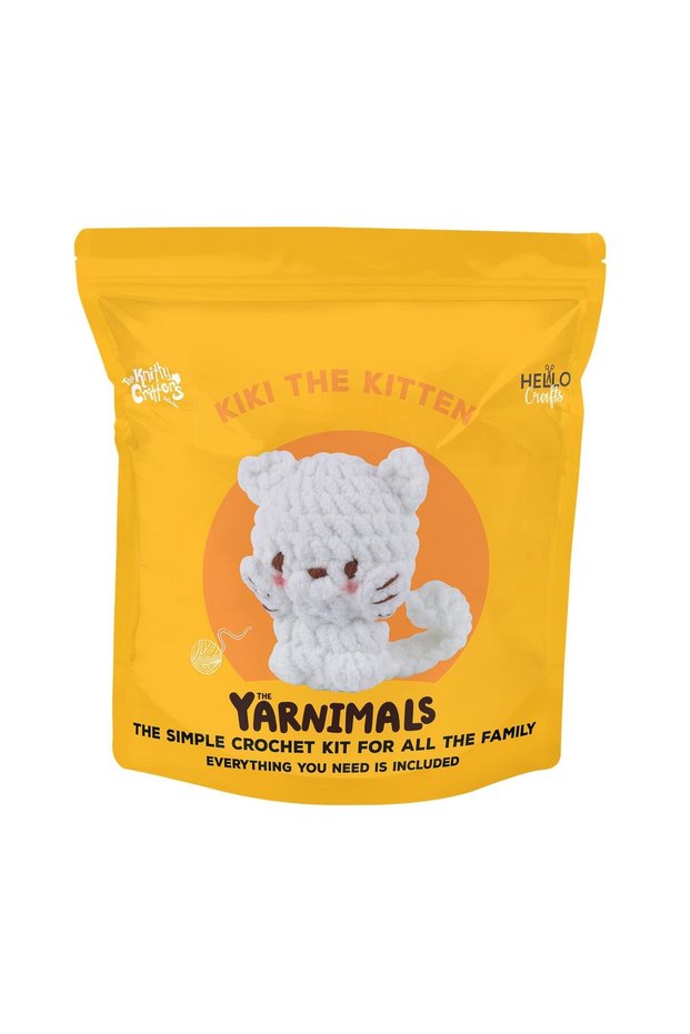 Softie Amigurumi Kit, Mini Knitting Set Cat 11 cm