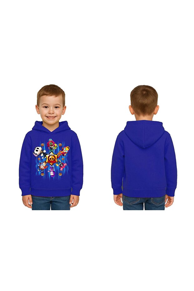 Unisex Printed Brawl Stars Children's Swaetshirt Hooded 3 Thread Rasterated