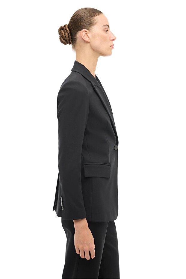 Siyah Klasik Yaka Ceket - 3