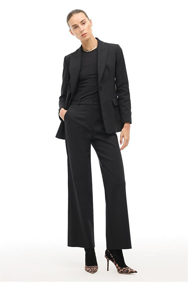 Siyah Klasik Yaka Ceket - 1