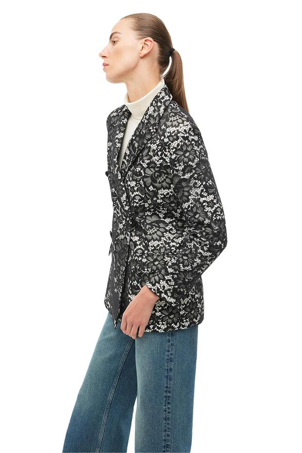 سترة سوداء مزدوجة الصدر بياقة متوافقة - 2