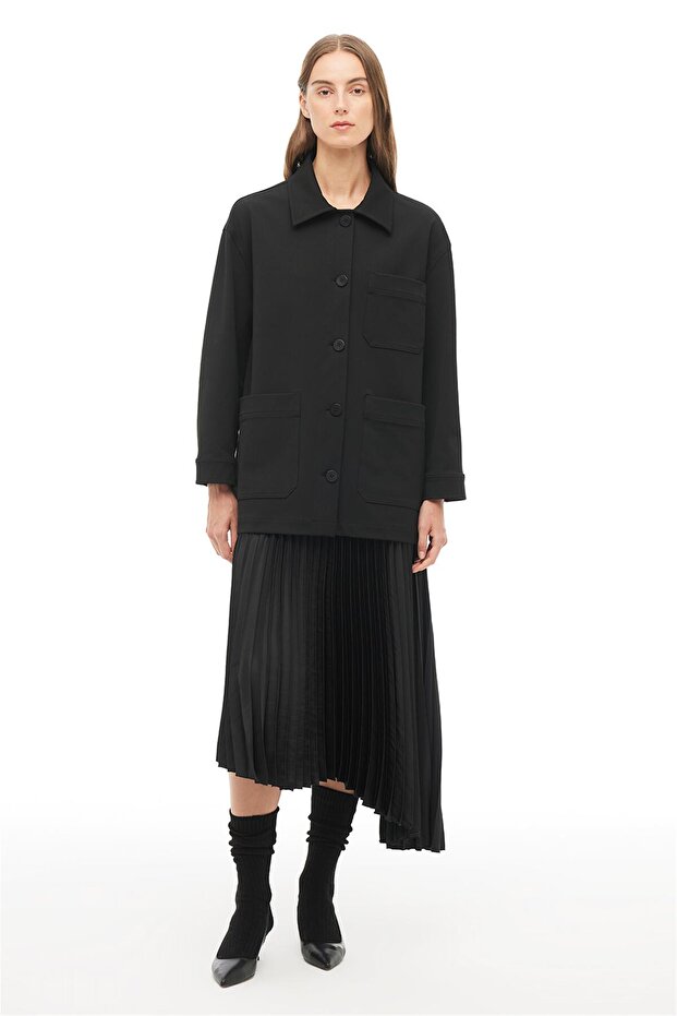 Siyah Klasik Yaka Ceket - 3