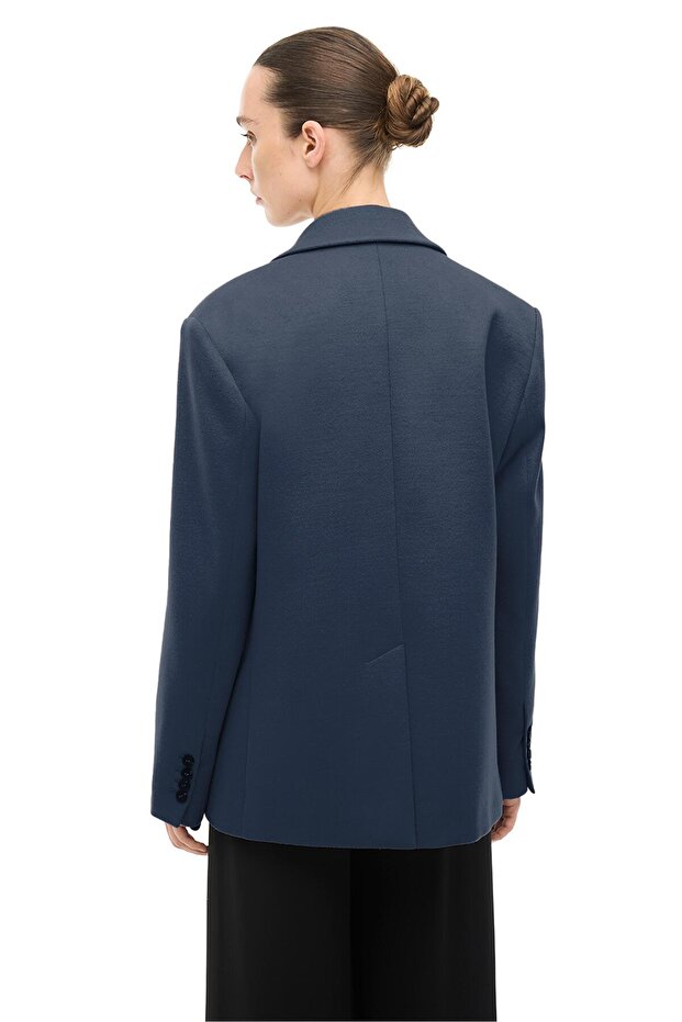 Lacivert Klasik Yaka Ceket - 3