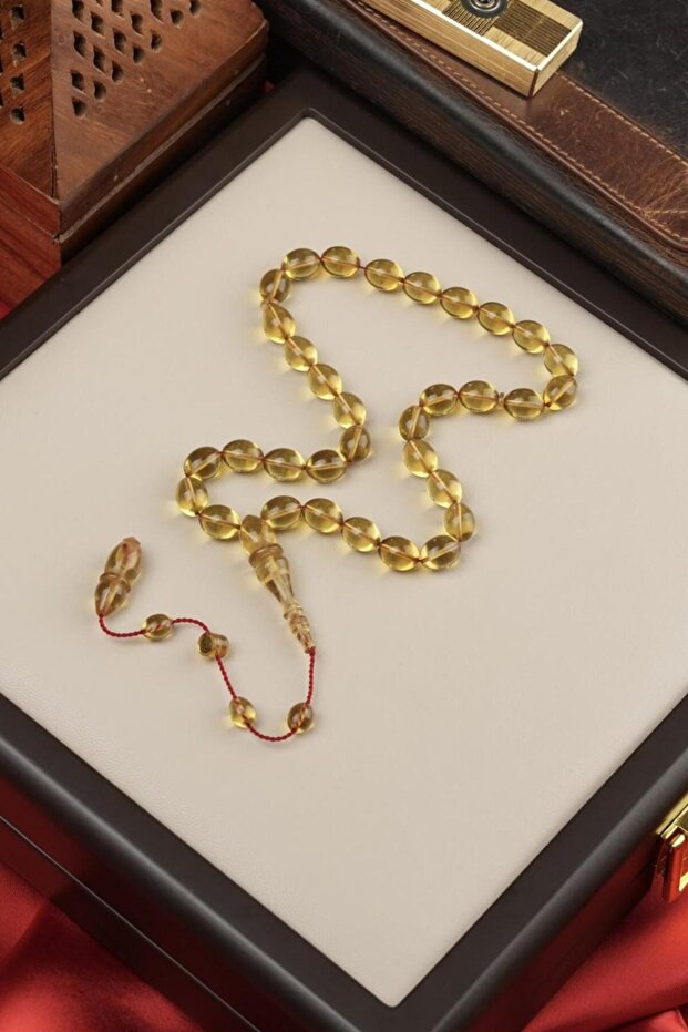 سبحة صلاة مصاغة يدويًا من طراز بيزى بنظام تصميم مُحَرَّك من مُحَمَّد تاقير، لون أصفر ناري