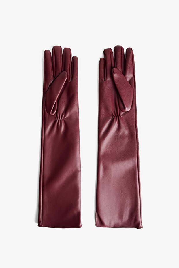 Uzun suni deri eldiven - 4