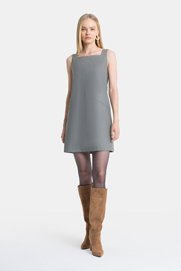 AÇIK HAKİ MİNİ ELBİSE - 5