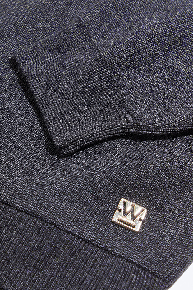 ANTRASİT TRİKO ELBİSE - 4