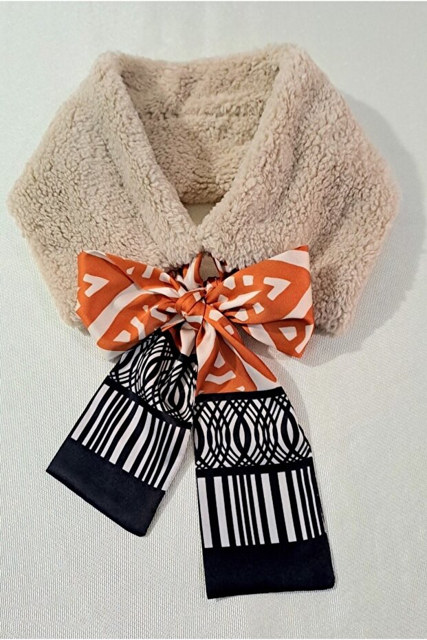 , fularlı peluş boyunluk atkı - 2