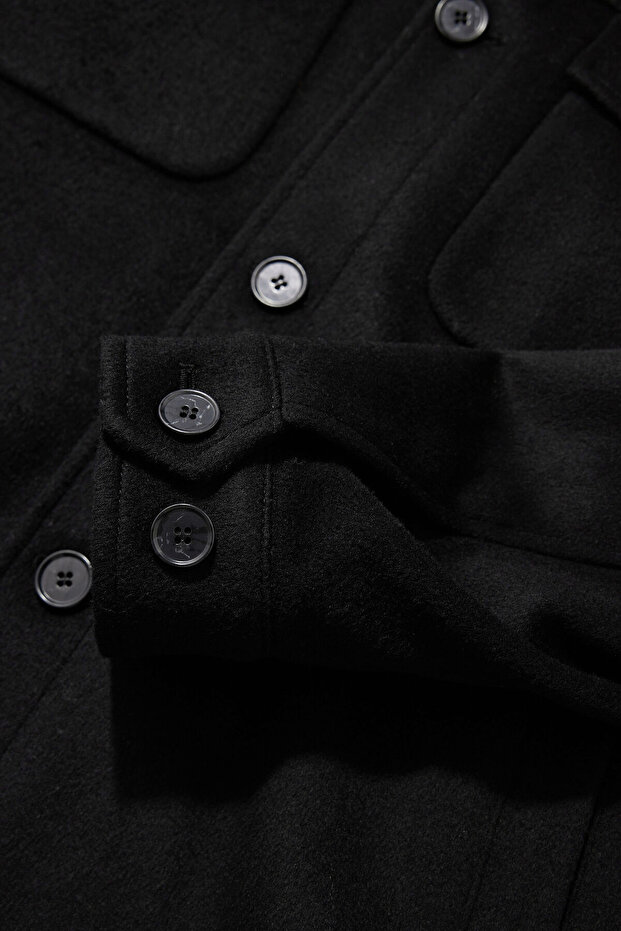 DÜĞMELİ SİYAH MONT - 4
