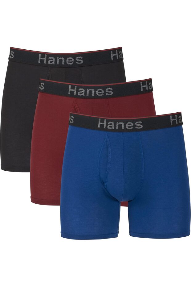 Total Support Pouch Men's Boxer Briefs, Anti-Chafing, Moisture-Wicking, Odor Control, 3-Pack