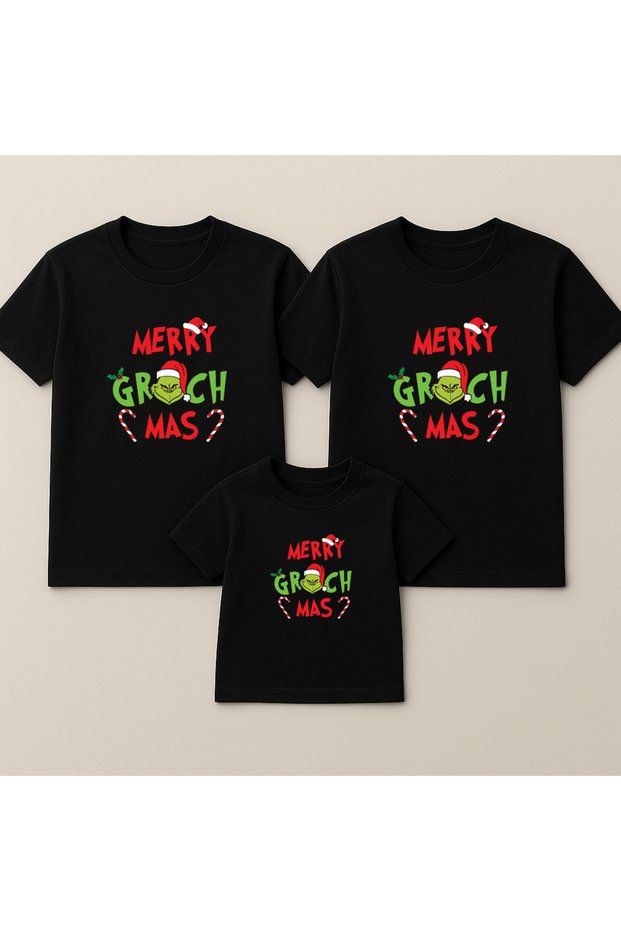 New Year New Year's Eve Santa Claus Christmas Printed Mother Father Child Family T-Shirt Combination