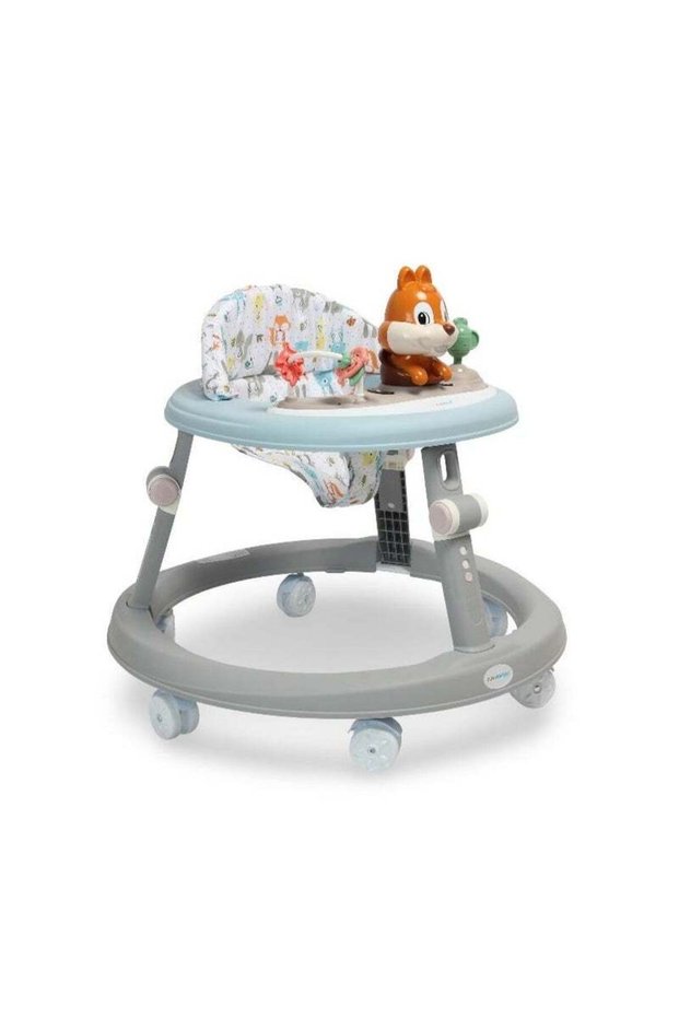Adjustable Height Foldable Baby Walker 6-18 Months Grey/Blue