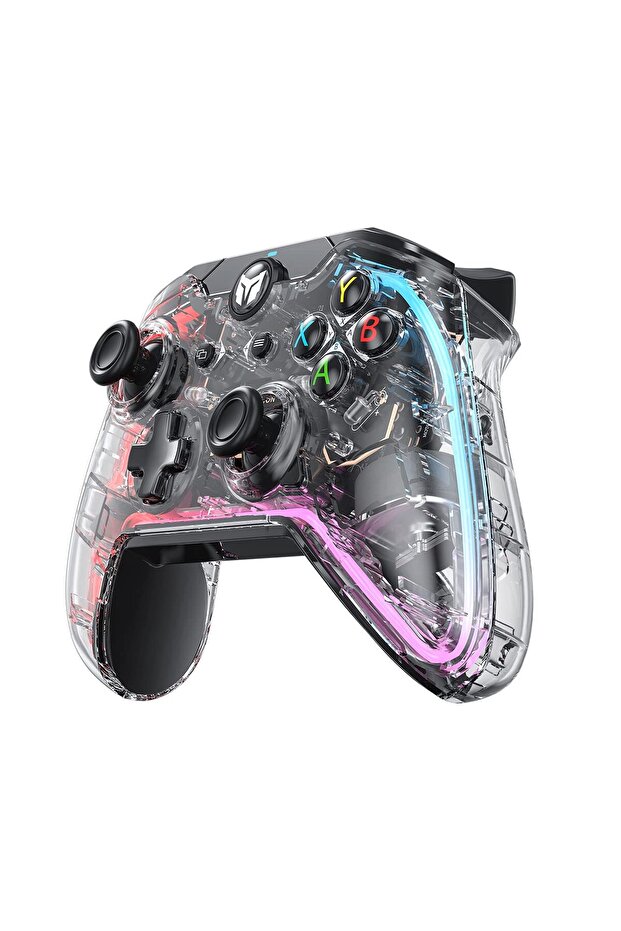 RGB Wired PC Gaming Controller Gamepad Macro Turbo Dual Shock Vibration for Switch Windows - 1